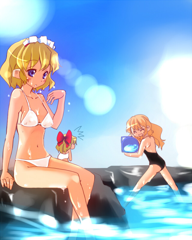 kirisame marisa, alice margatroid, and shanghai doll (touhou) drawn by takara_akihito