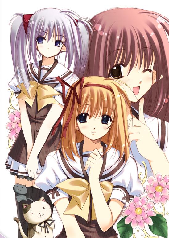 fuyou kaede, primula, and lisianthus (shuffle!) drawn by nishimata_aoi