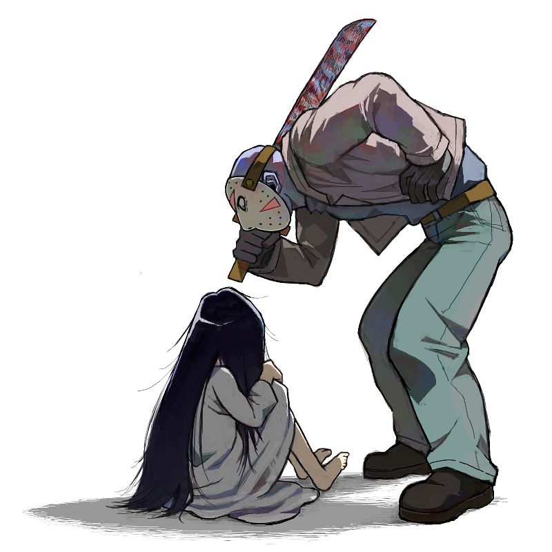 yamamura sadako and jason voorhees (the ring and 1 more) drawn by outsuki