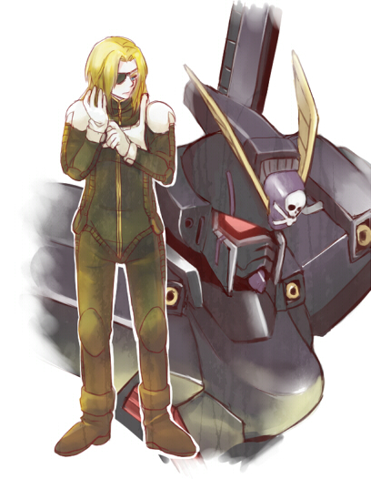 crossbone gundam x-2 and zabine chareux (gundam and 1 more) drawn by suzushiro_haru