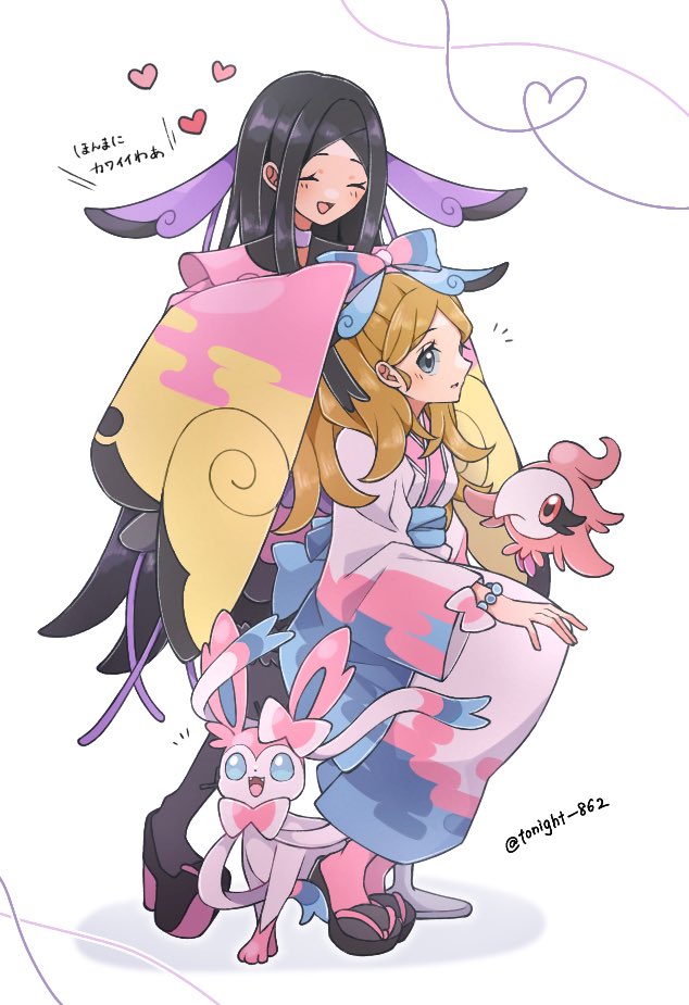 serena, sylveon, valerie, and spritzee (pokemon and 1 more) drawn by rain_(tonight_862)