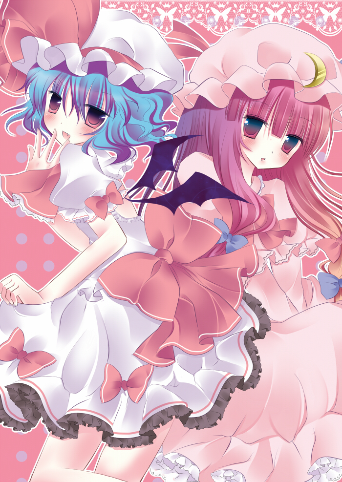 remilia scarlet and patchouli knowledge (touhou) drawn by shibainu_niki