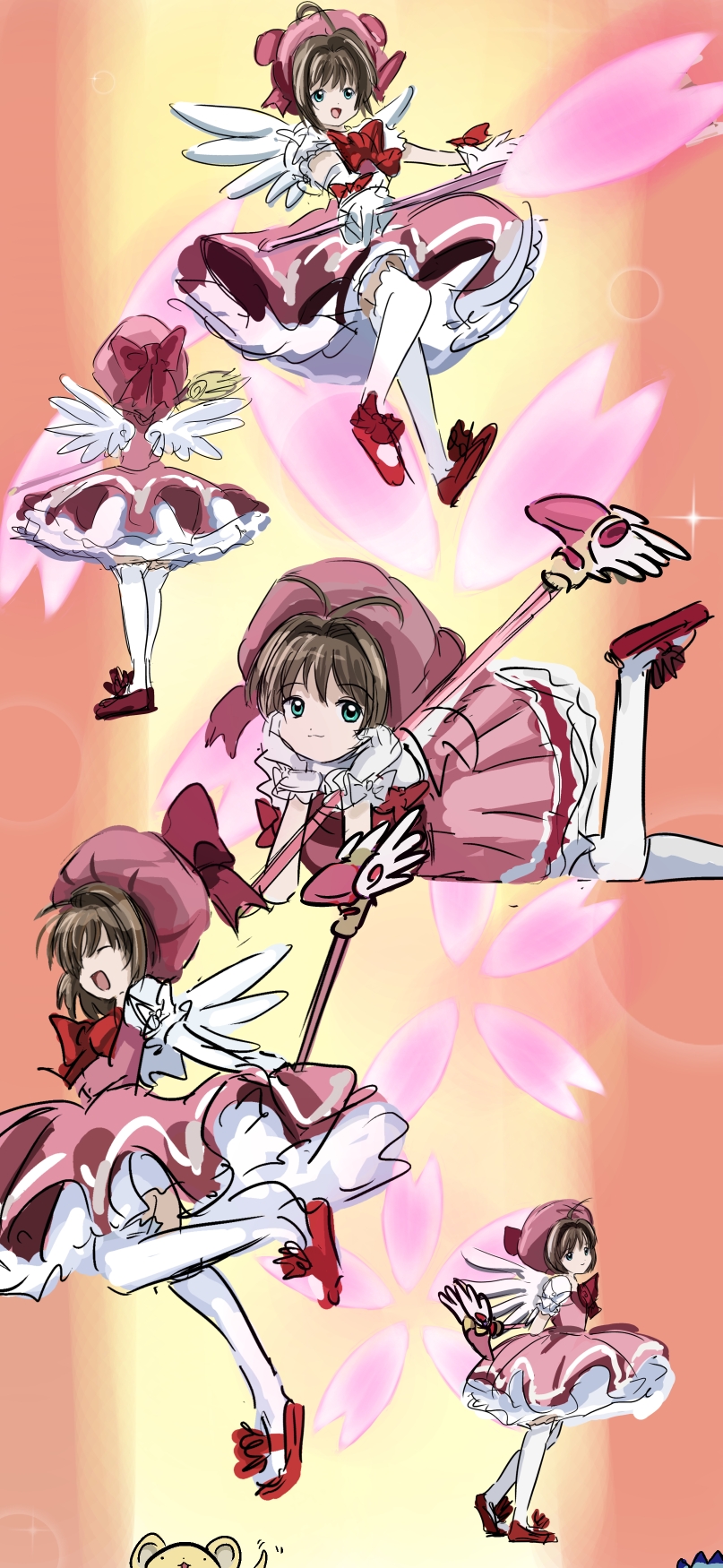kinomoto sakura and kero (cardcaptor sakura) drawn by cacomistle_(artist)