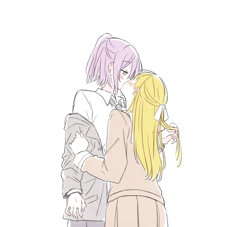 shirasagi chisato and seta kaoru (bang dream!) drawn by bowwow_(hamju94)
