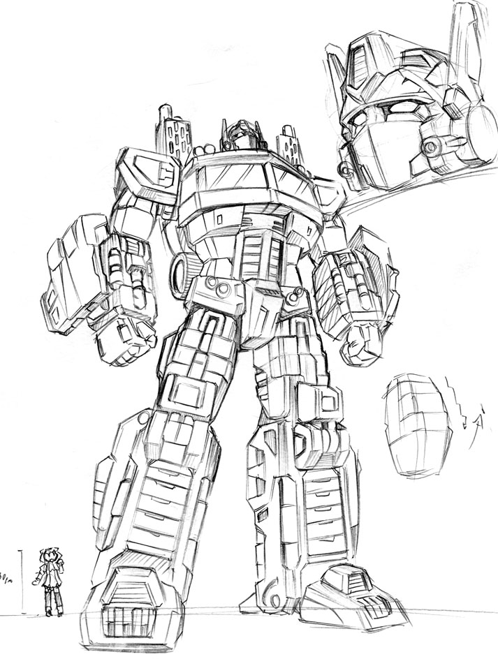 optimus prime and little helper (original and 1 more) drawn by kamizono_(spookyhouse)