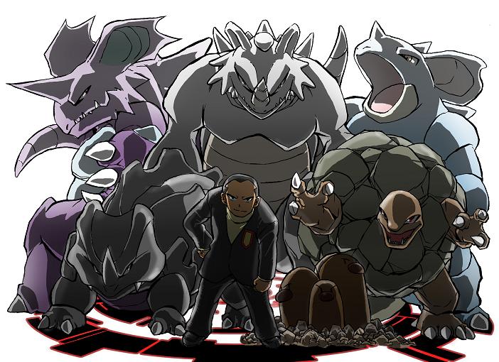 giovanni, nidoking, dugtrio, rhydon, nidoqueen, and 2 more (pokemon) drawn by tsuki_kaname