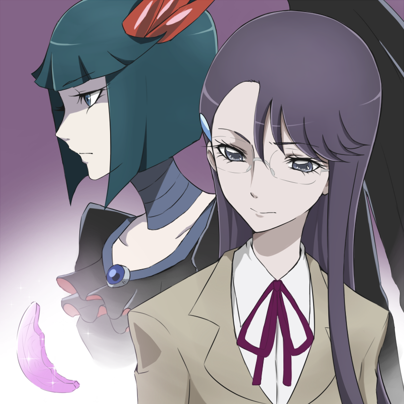 tsukikage yuri and dark precure (precure and 1 more) drawn by tsukikage_oyama