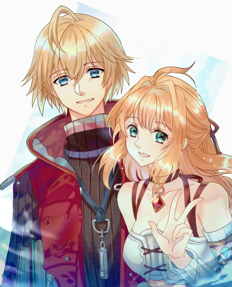 shulk and fiora (xenoblade chronicles and 1 more) drawn by nadir_(nadirnek)