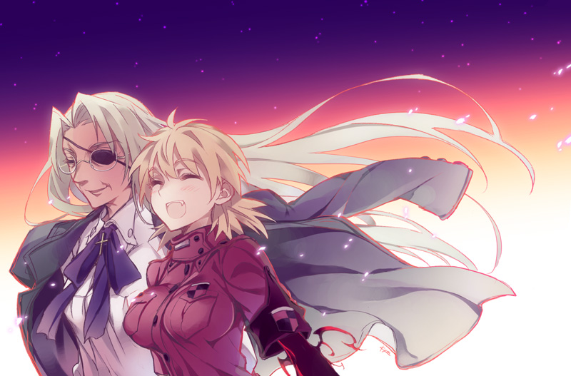 seras victoria and integra hellsing (hellsing) drawn by kayama_(fukayama)