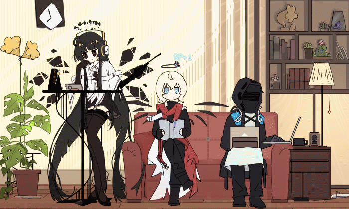 doctor, virtuosa, executor, and executor the ex foedere (arknights) drawn by losia