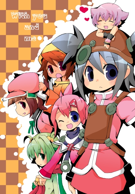 pratty, sugarette, razzy, air colthearts, arno, and 1 more (summon night and 3 more) drawn by kou_hiyoyo