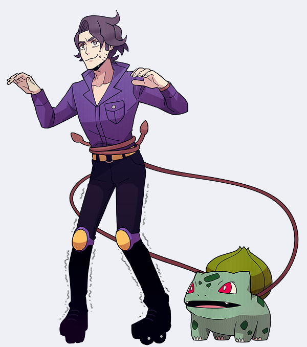 bulbasaur and professor sycamore (pokemon and 1 more) drawn by jaho