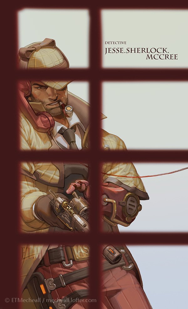 cassidy and sherlock cassidy (overwatch and 1 more) drawn by et.m
