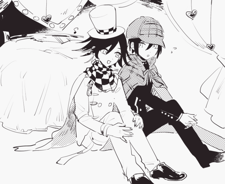 oma kokichi and saihara shuichi (danganronpa and 1 more) drawn by 9ji_(48792047)