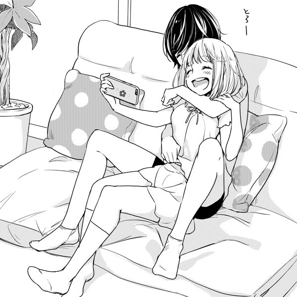 kase tomoka and yamada yui (asagao to kase-san) drawn by takashima_hiromi