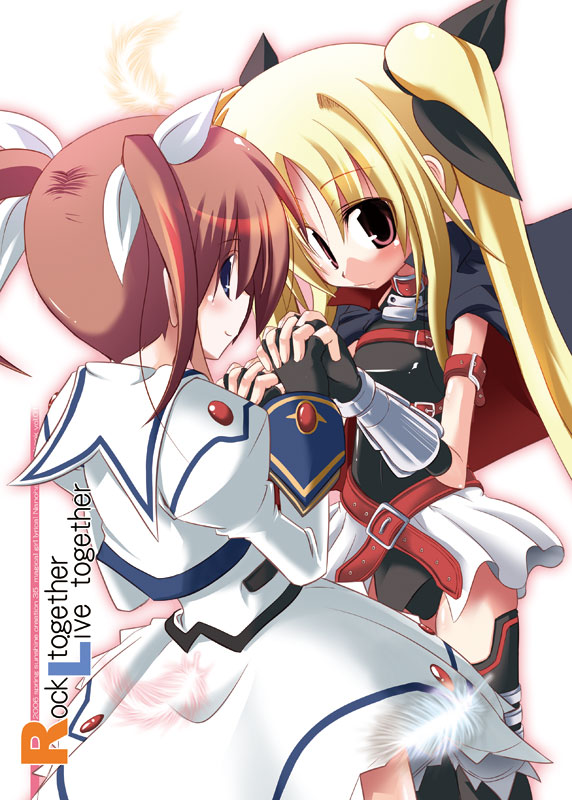 fate testarossa and takamachi nanoha (lyrical nanoha and 2 more) drawn by kazekawa_nagi