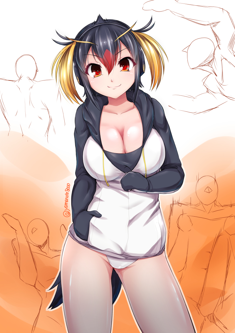 rockhopper penguin (kemono friends and 1 more) drawn by hassen_(8cm)