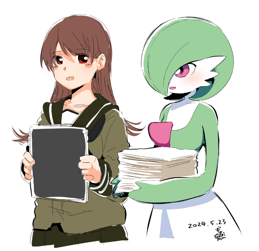 gardevoir and ooi (kantai collection and 1 more) drawn by mochisaka_mitsuki