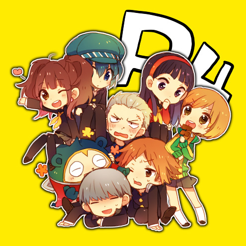 narukami yu, shirogane naoto, satonaka chie, kujikawa rise, amagi yukiko, and 3 more (persona and 1 more) drawn by tayako