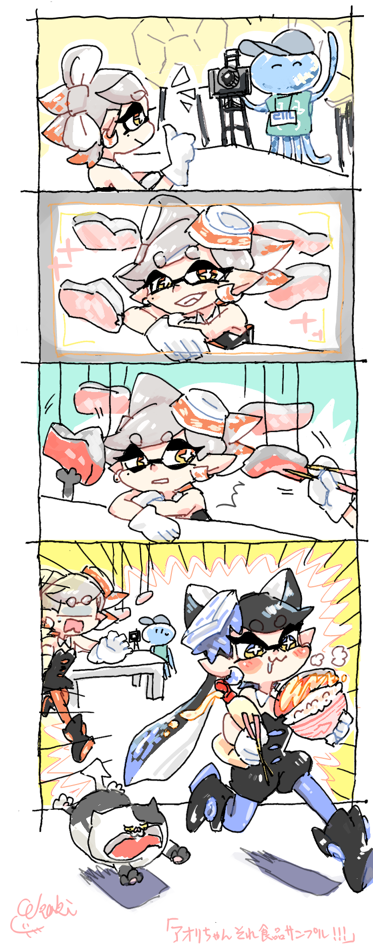 callie, marie, jellyfish, and judd (splatoon and 1 more) drawn by penguinbu