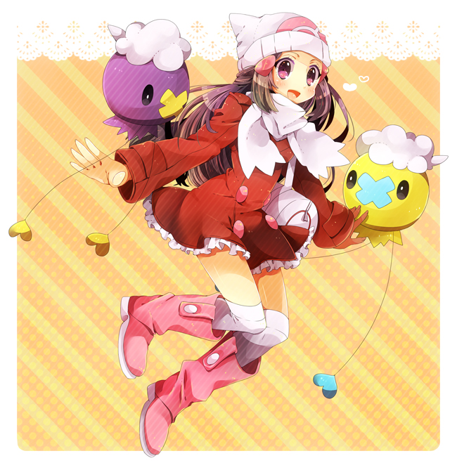 dawn and drifloon (pokemon and 2 more) drawn by shooting428star