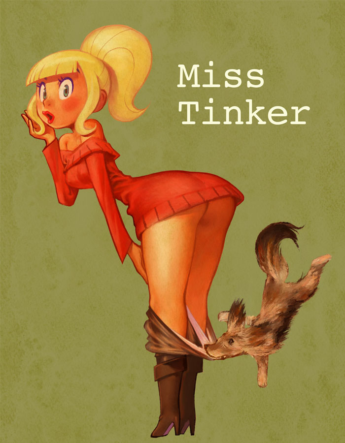 coppertone girl and mlle. fosette (coppertone and 1 more) drawn by ramb_chop