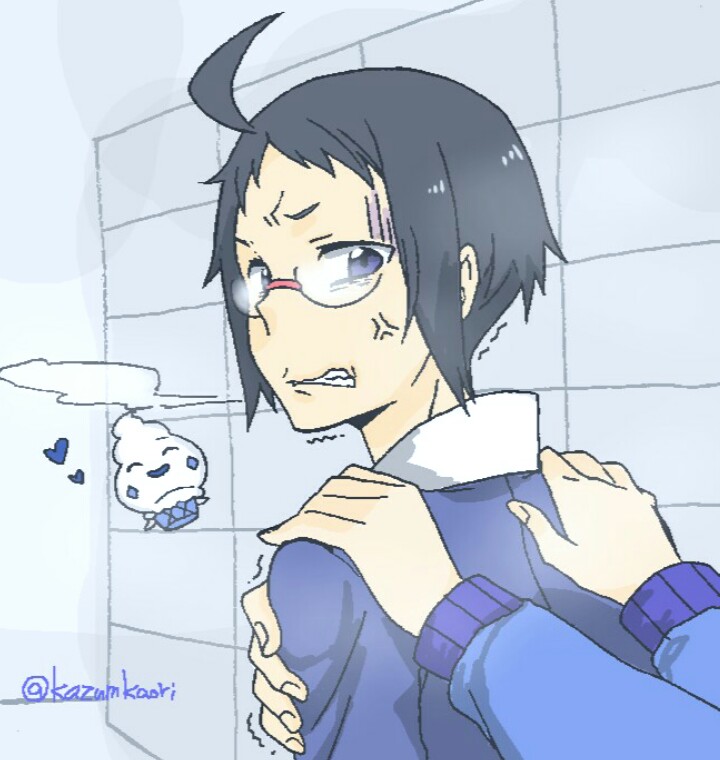 hilbert, cheren, and vanillite (pokemon and 1 more) drawn by kaori_kazuma