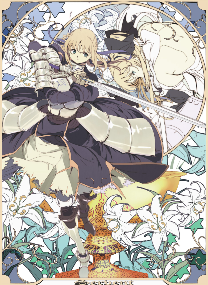artoria pendragon, saber, and saber lily (fate and 2 more) drawn by edoya_inuhachi
