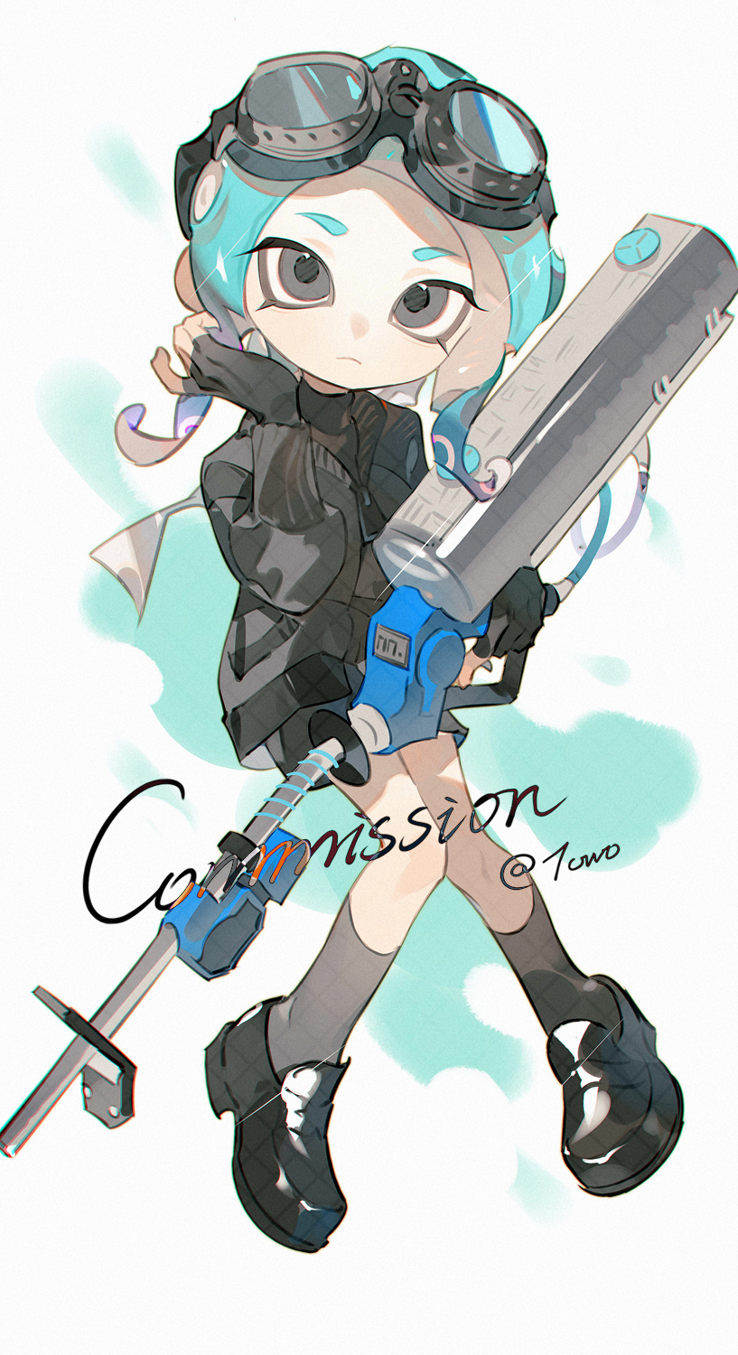 octoling player character and octoling girl (splatoon) drawn by towo_nita