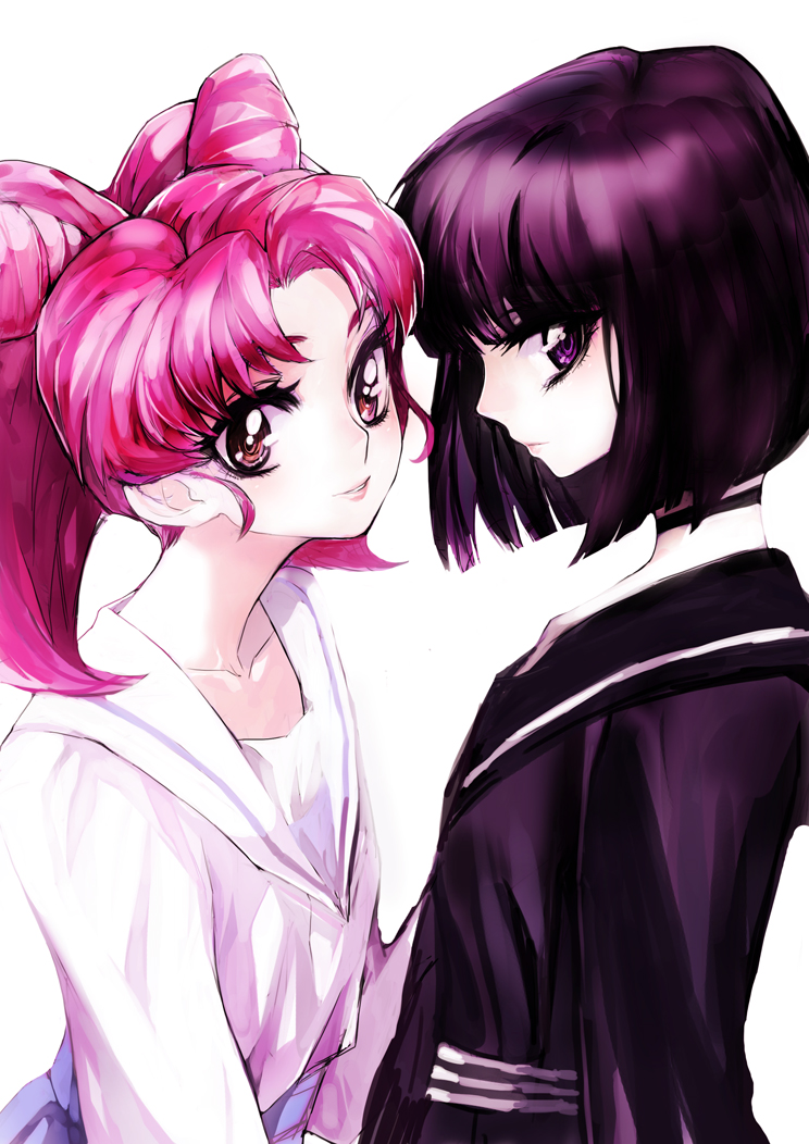 chibi usa and tomoe hotaru (bishoujo senshi sailor moon) drawn by tima