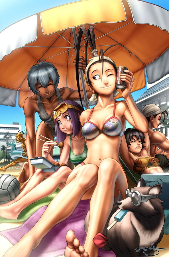 makoto, ibuki, elena, oro, don, and 2 more (street fighter and 1 more) drawn by omar_dogan