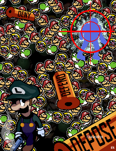 mario, luigi, yoshi, wario, and brian thompson (mario and 3 more) drawn by saucekye