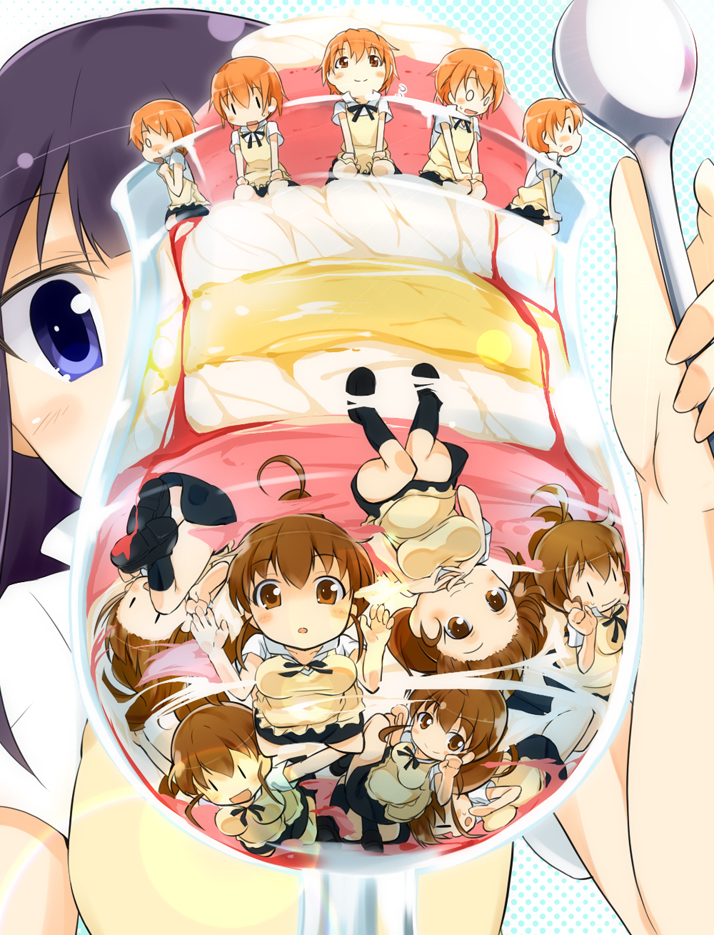 taneshima popura, inami mahiru, and yamada aoi (working!!) drawn by sch