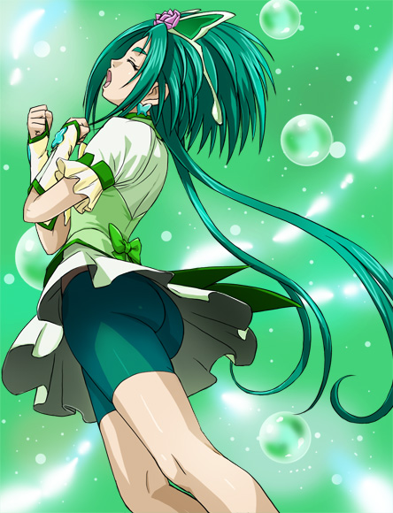 akimoto komachi and cure mint (precure and 1 more) drawn by haruyama_kazunori
