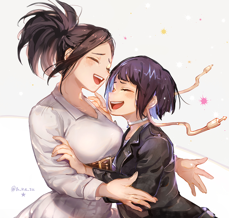 yaoyorozu momo and jiro kyoka (boku no hero academia) drawn by anezu