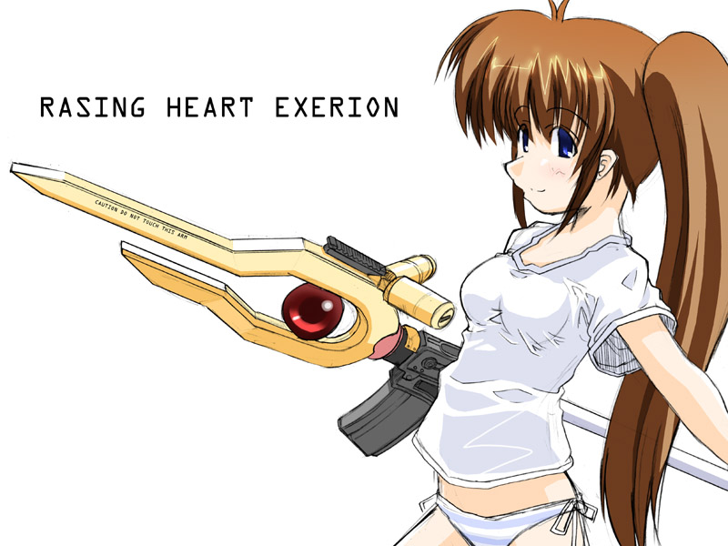 takamachi nanoha and raising heart (lyrical nanoha and 1 more) drawn by excel_(gewalt)
