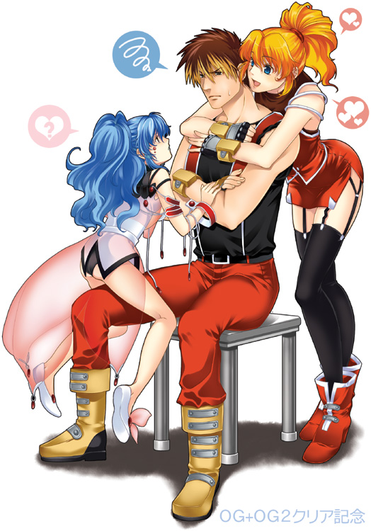 excellen browning, alfimi, and kyousuke nanbu (super robot wars and 1 more) drawn by hiyoshi_hana