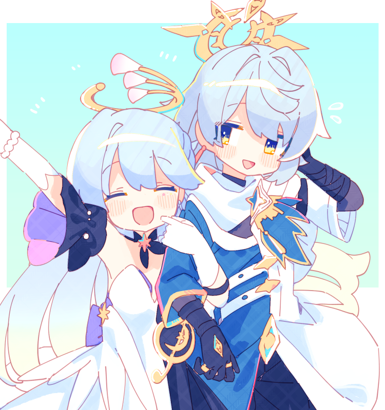 robin and sunday (honkai and 1 more) drawn by aoi_tsuyu