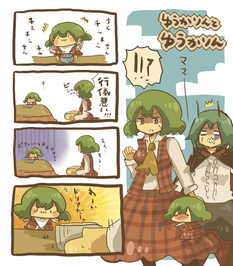 kazami yuuka and wriggle nightbug (touhou) drawn by wata_(rakopepa)