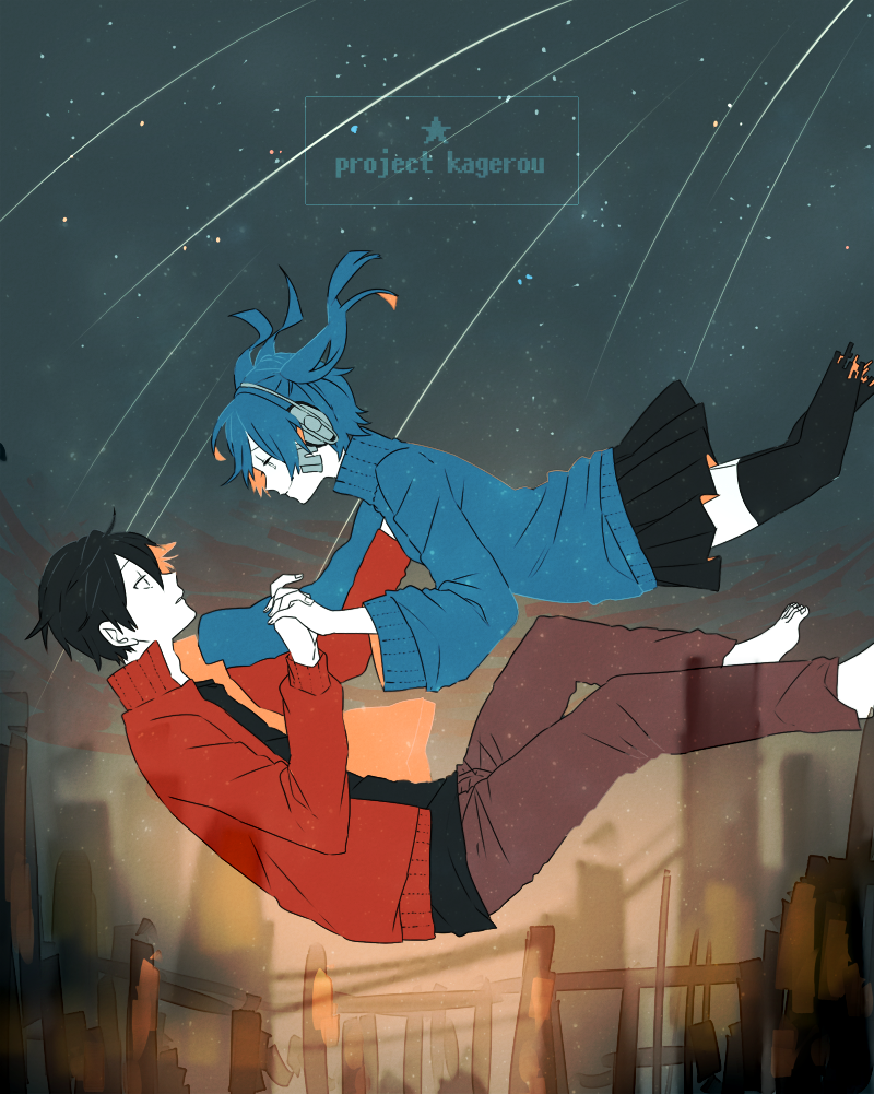 kisaragi shintarou and ene (kagerou project) drawn by toma_(hazyyyyp)