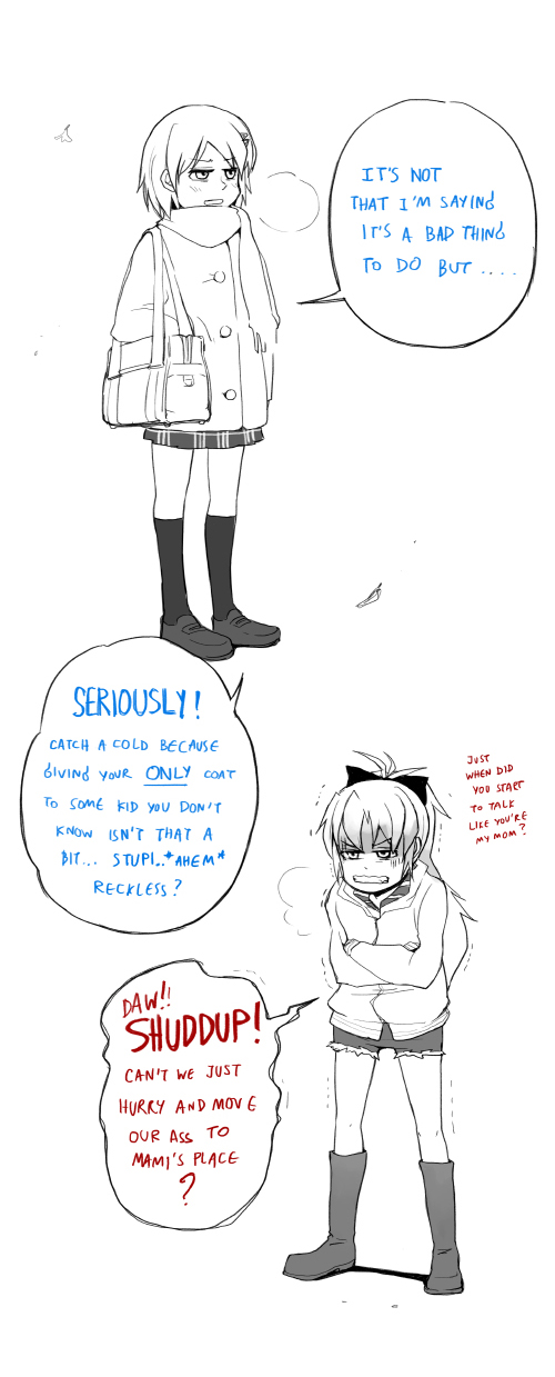 miki sayaka and sakura kyoko (mahou shoujo madoka magica) drawn by silverxp