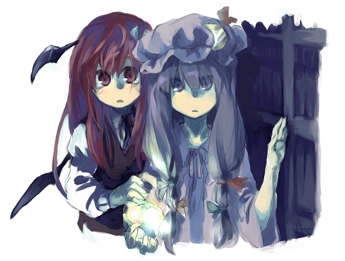 patchouli knowledge and koakuma (touhou) drawn by takishima_asaka