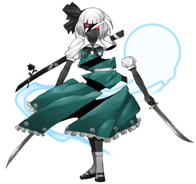 konpaku youmu (touhou and 1 more) drawn by mazeran