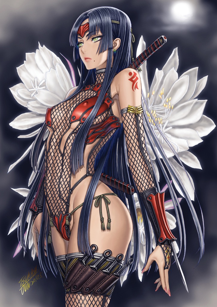 Sexy anime warrior girl