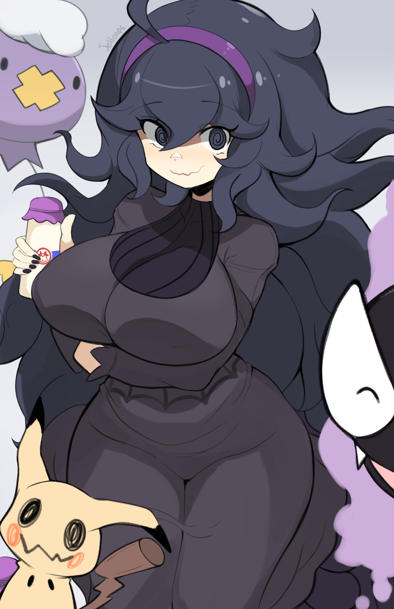 hex maniac, gastly, and drifloon (pokemon and 1 more) drawn by jellcaps