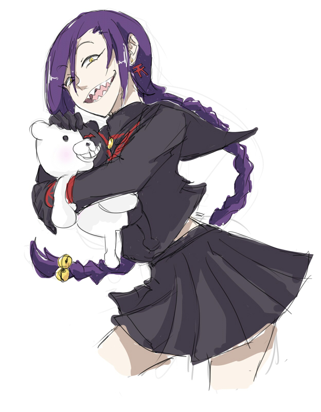 monokuma and chikujouin magane (danganronpa and 1 more) drawn by drawfag