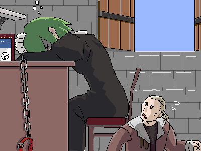 batou and iya maid (ghost in the shell and 1 more)