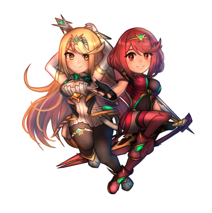 pyra and mythra (xenoblade chronicles and 2 more) drawn by martypcsr