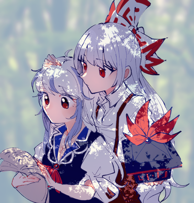 fujiwara no mokou and kamishirasawa keine (touhou) drawn by itomugi-kun