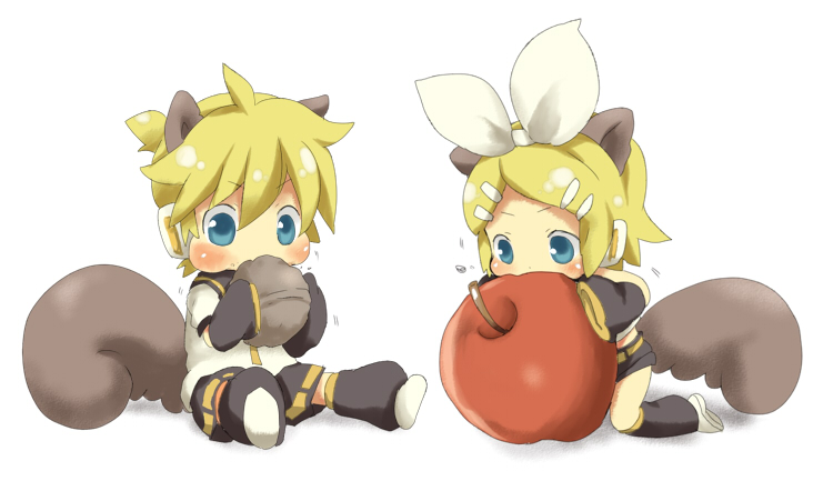 kagamine rin and kagamine len (vocaloid) drawn by maruki_(punchiki)